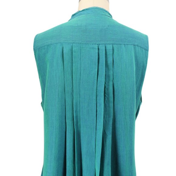 Mii The Iridescent Joe Wrap Dress Silk Cotton Iridescent Green Blue Belted Midi - Picture 7 of 15